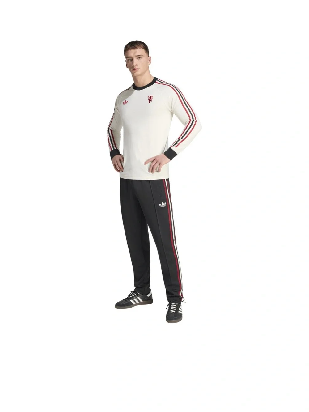 🥷🏿 adidas Adult Manchester United Off-White 2025 Home Long Sleeve Shirt